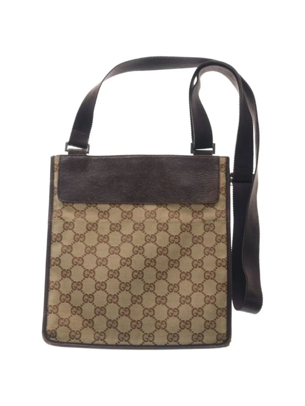 Gucci GG Canvas Shoulder Bag Brown